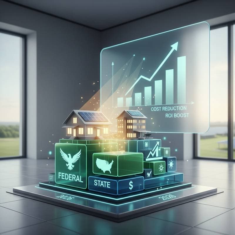 Image for Stack Federal and State Solar Credits to Cut Costs