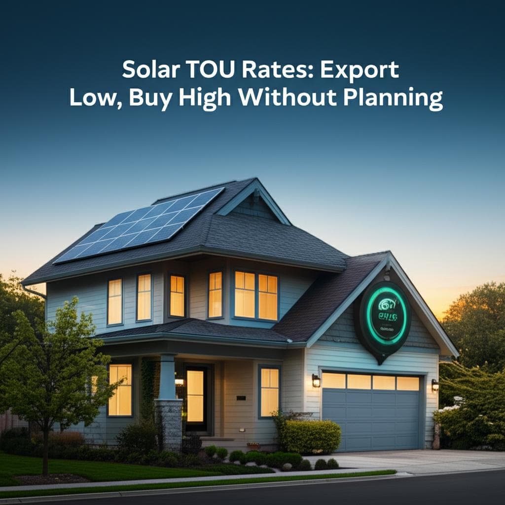Featured image for Solar TOU Rates: Export Low, Buy High Without Planning
