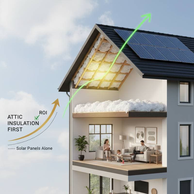 Featured image for Attic Insulation Beats Solar Panels on ROI