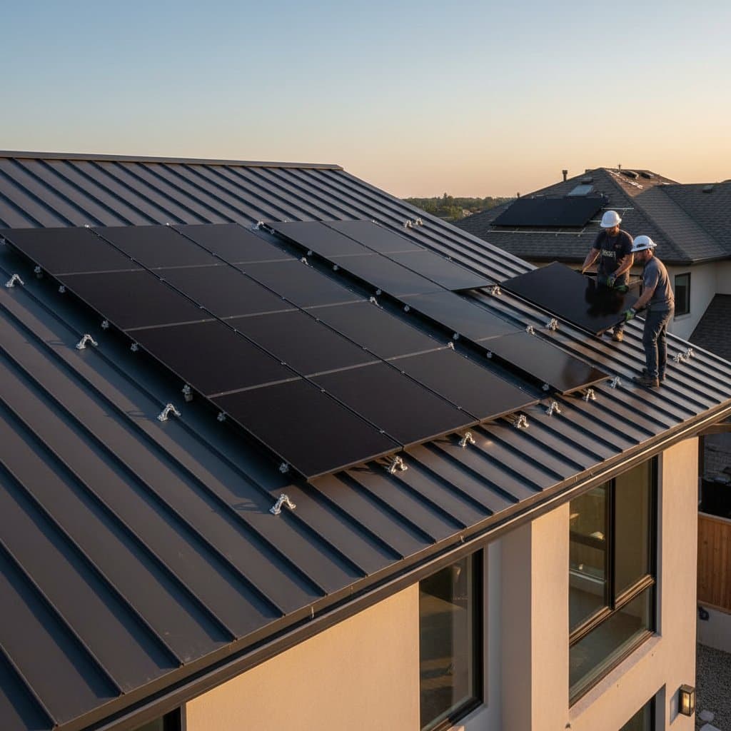 Image for Metal Roofs Cut Solar Install Time 40% vs Shingles