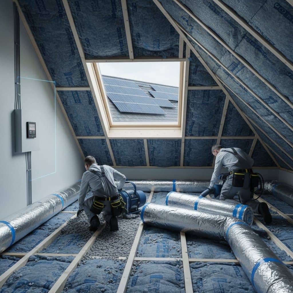 Image for Attic Insulation Before Solar Cuts Energy Waste Fast
