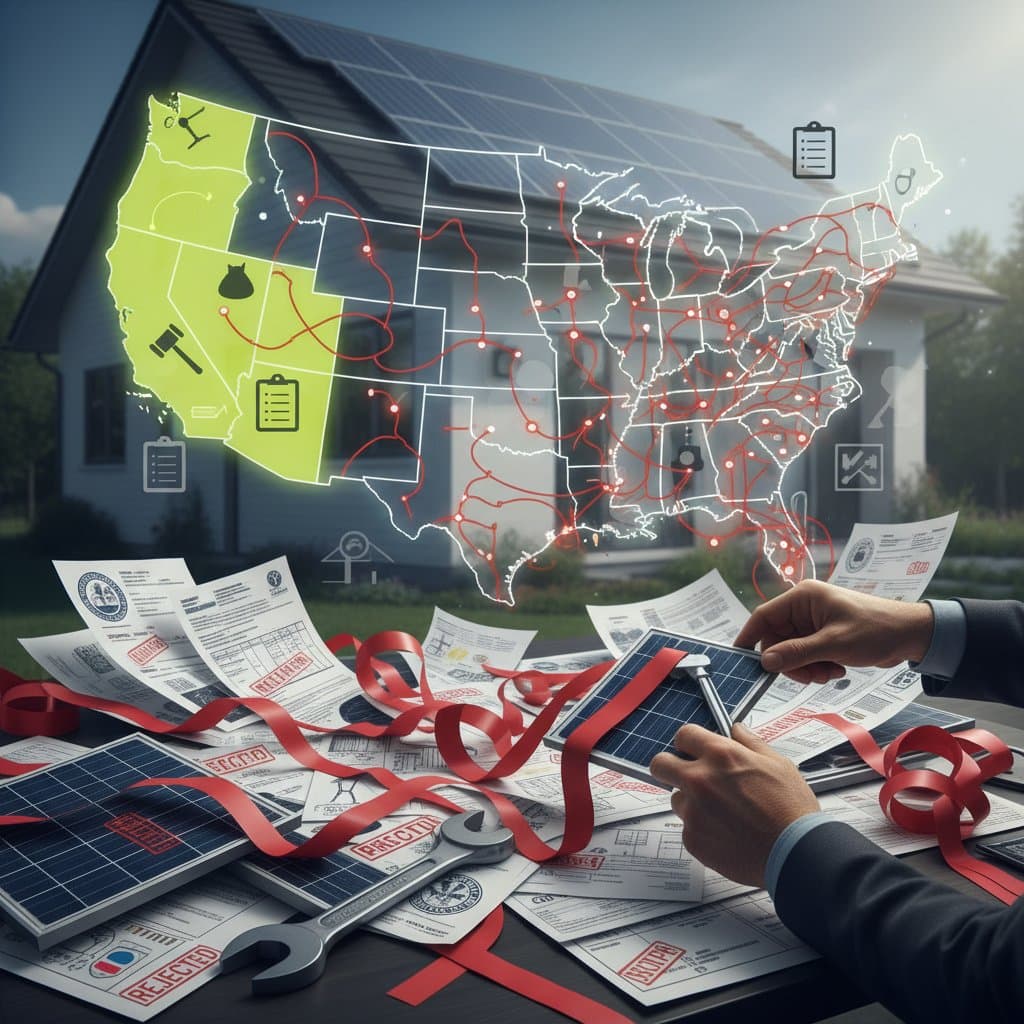 Featured image for States Where DIY Solar Hits Permitting Roadblocks