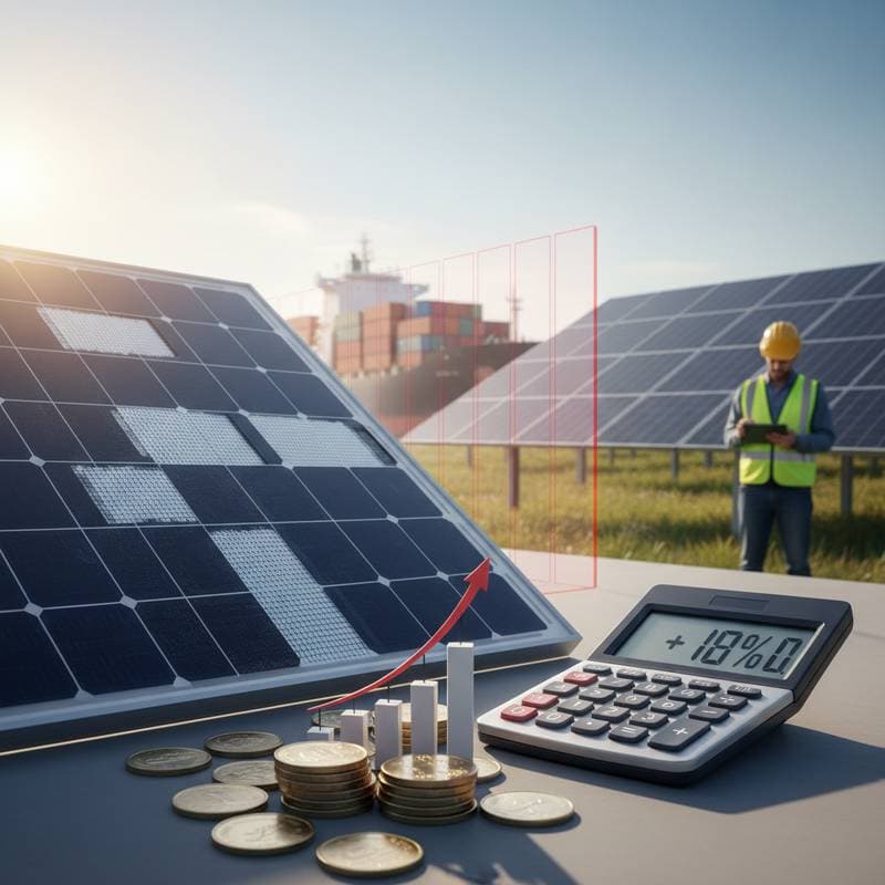 Image for Solar Panel Costs Jump 18% as Spring Tariffs Hit