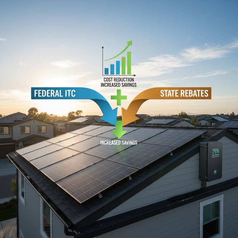 Featured image for Stack Federal and State Solar Credits to Cut Costs