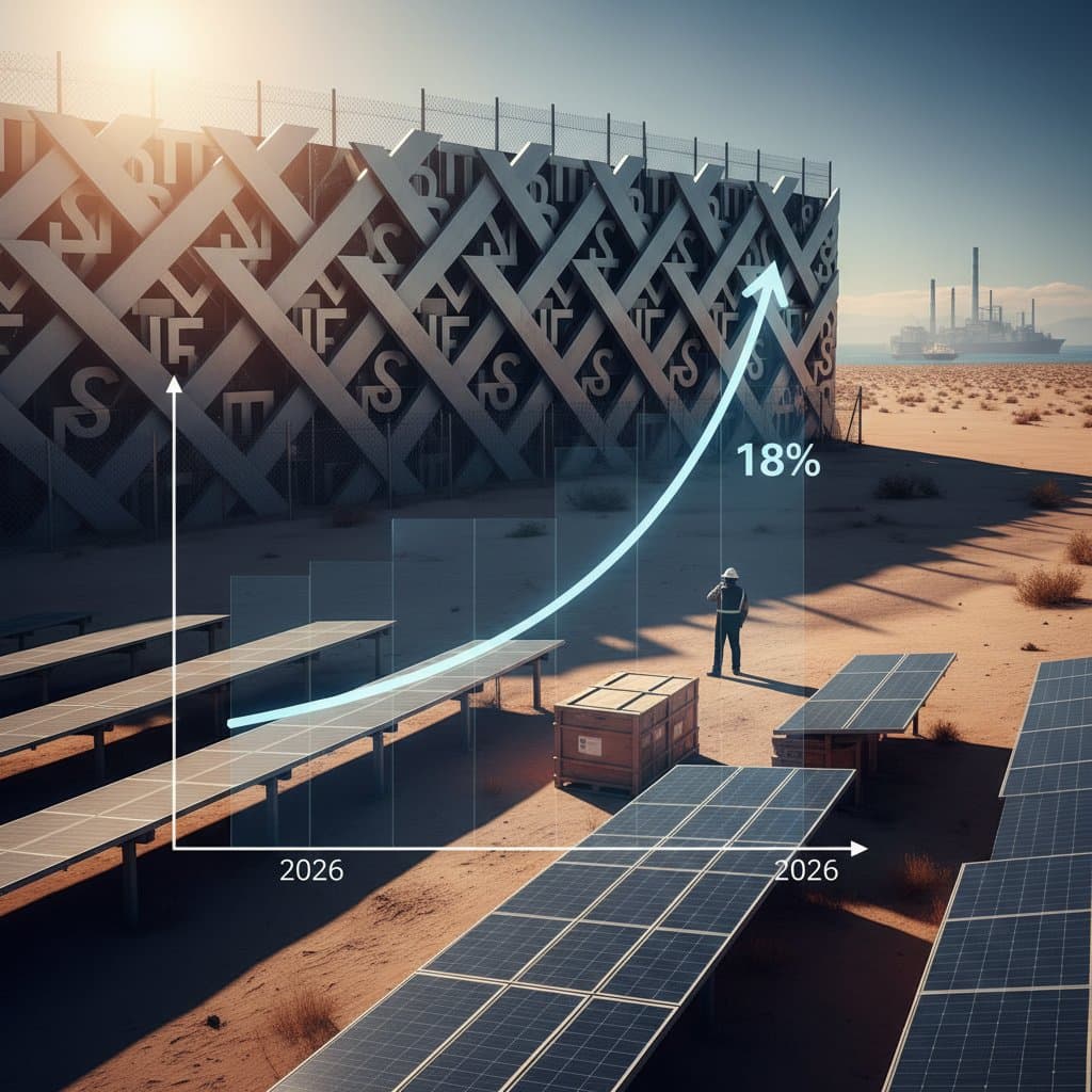 Image for Solar Tariffs Drive 18% Panel Price Surge in 2026