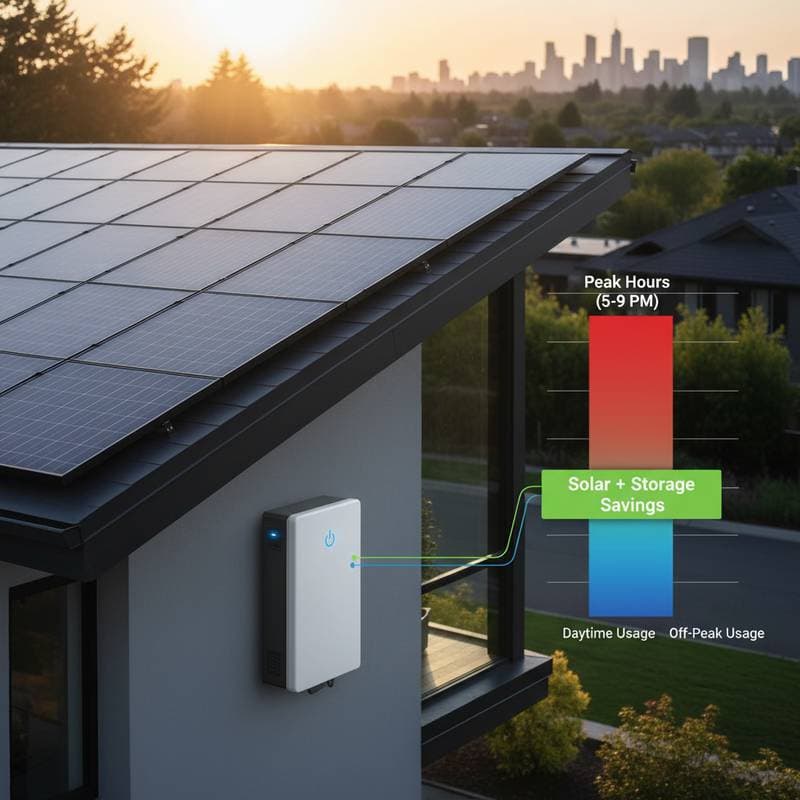 Image for Solar + Storage Cuts Peak Rate Costs in Half