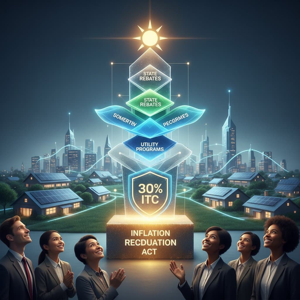 Image for Stack Solar Incentives for 30% Credit Plus Rebates