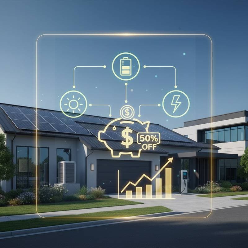 Image for Stack IRA Credits for 50% Off Solar and Efficiency