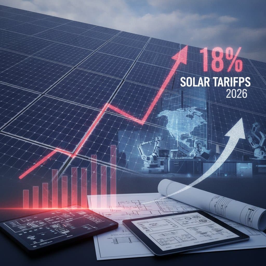 Image for Solar Tariffs Will Add 18% to Panel Costs This Spring