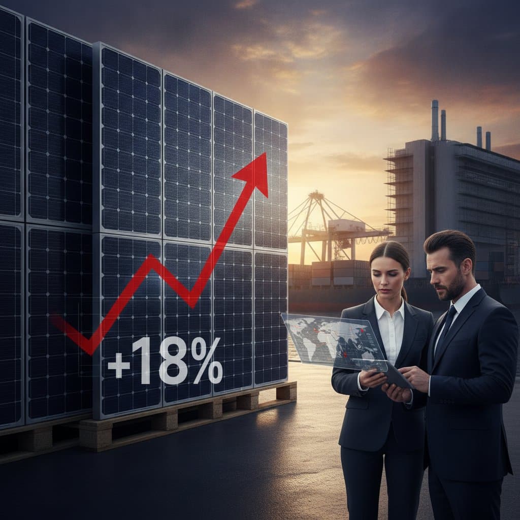 Featured image for 2026 Solar Tariffs Drive 18% Module Price Surge