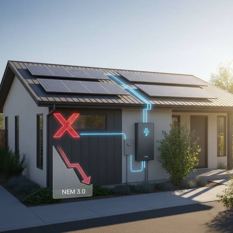 Featured image for California NEM 3.0 Slashes Solar Value Without Batteries